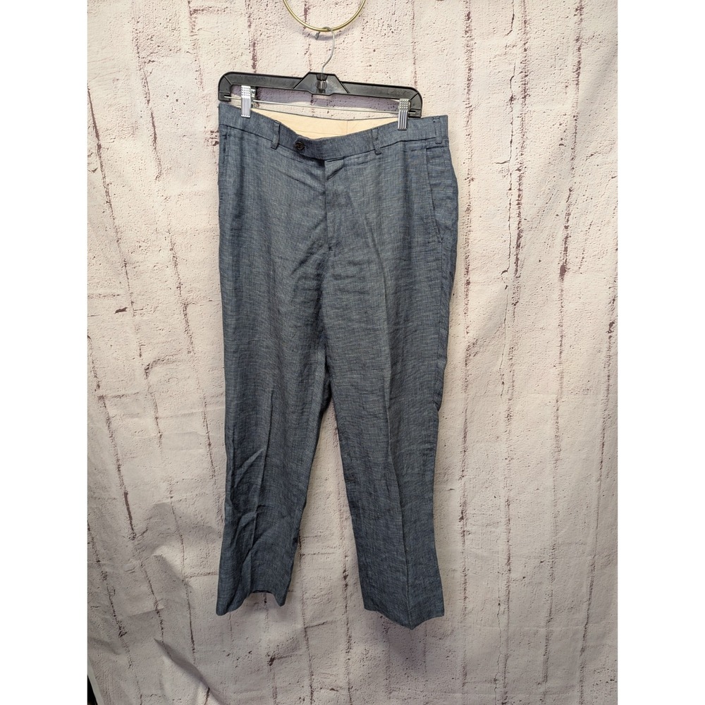 Brooks Brothers "346" Pants Madison Fit Houndstooth Pleated Blue 34X30 (30X29)